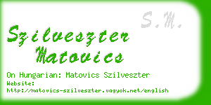 szilveszter matovics business card
